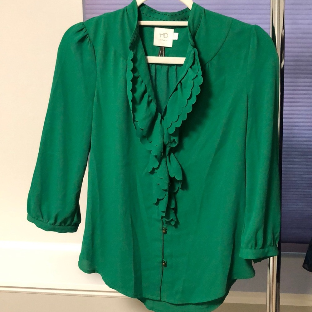 Green blouse from Anthropologie